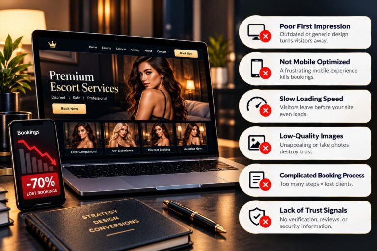 Escort Website Design Mistakes That Are Quietly Costing You Bookings