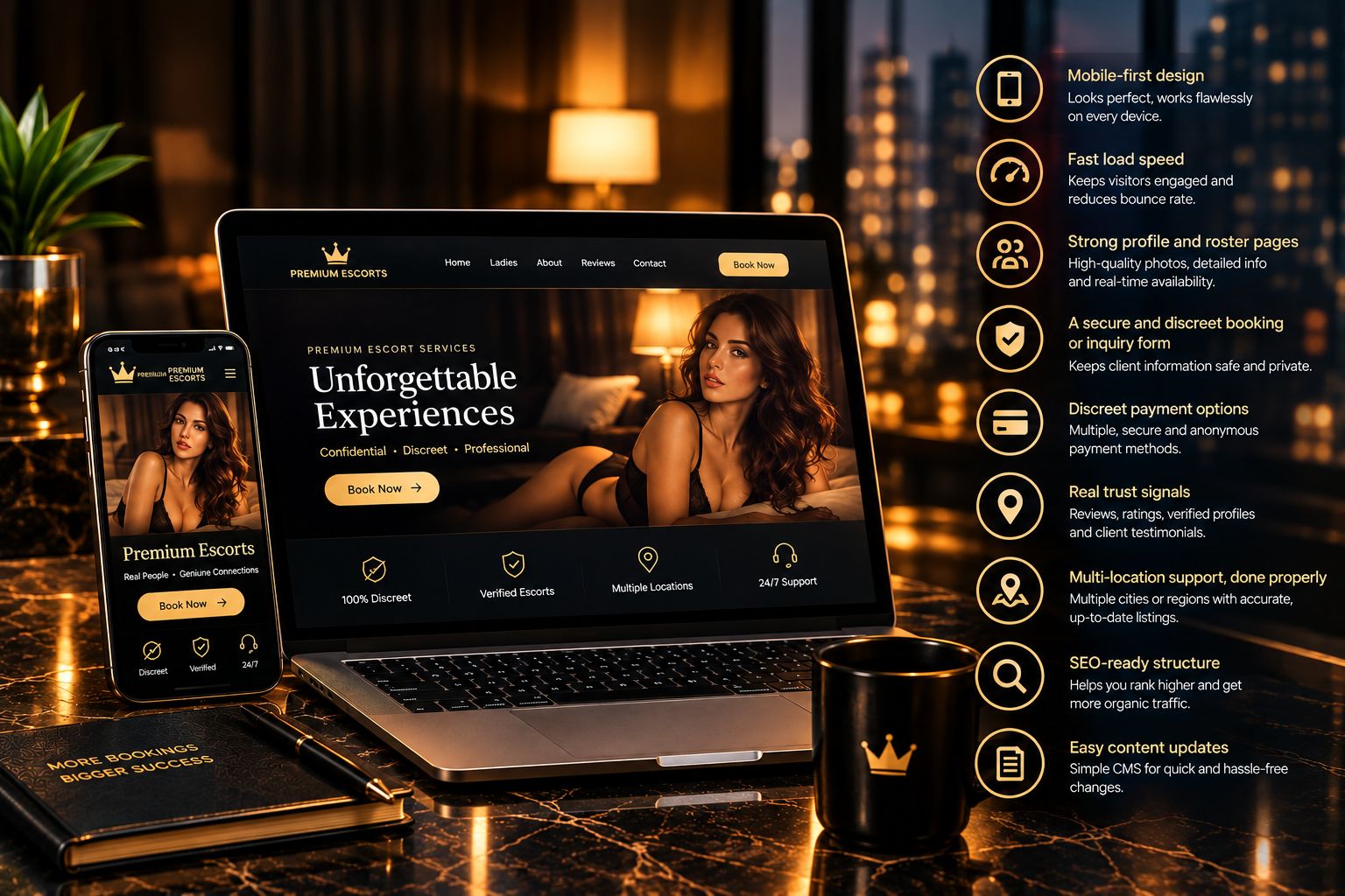 9 Features Every Escort Agency Website Needs to Convert Visitors Into Bookings