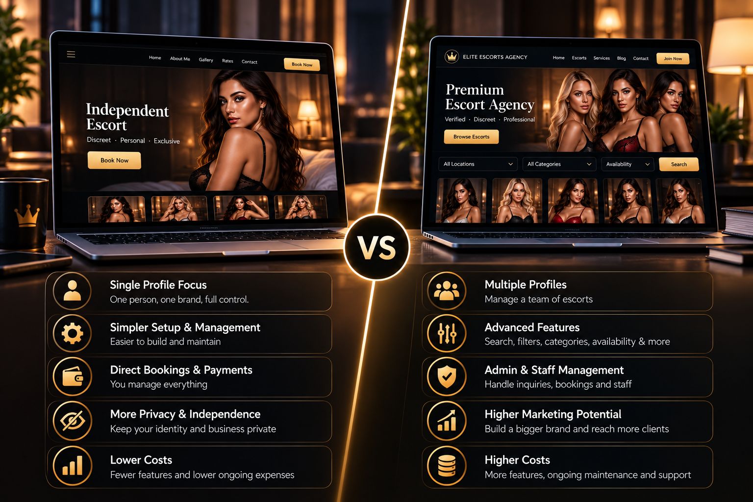 Independent Escort Website vs. Agency Website: What’s Actually Different